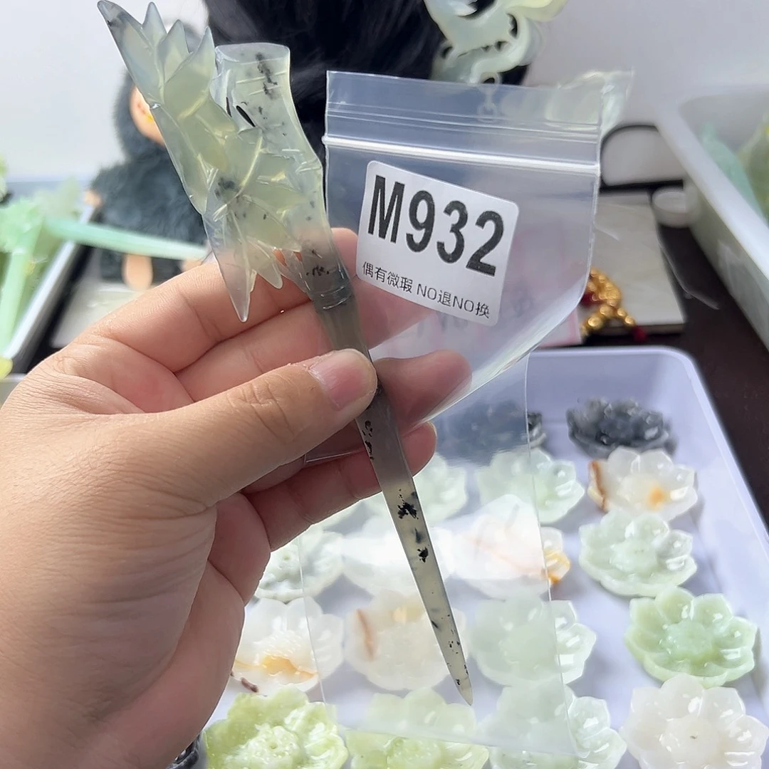 合金蛇纹石玉发饰瑾*