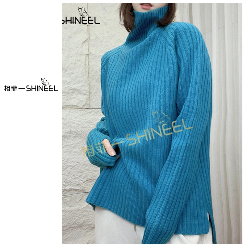 相菲一原创全毛显瘦百搭时尚宽松韩系经典高级纯色加厚高领