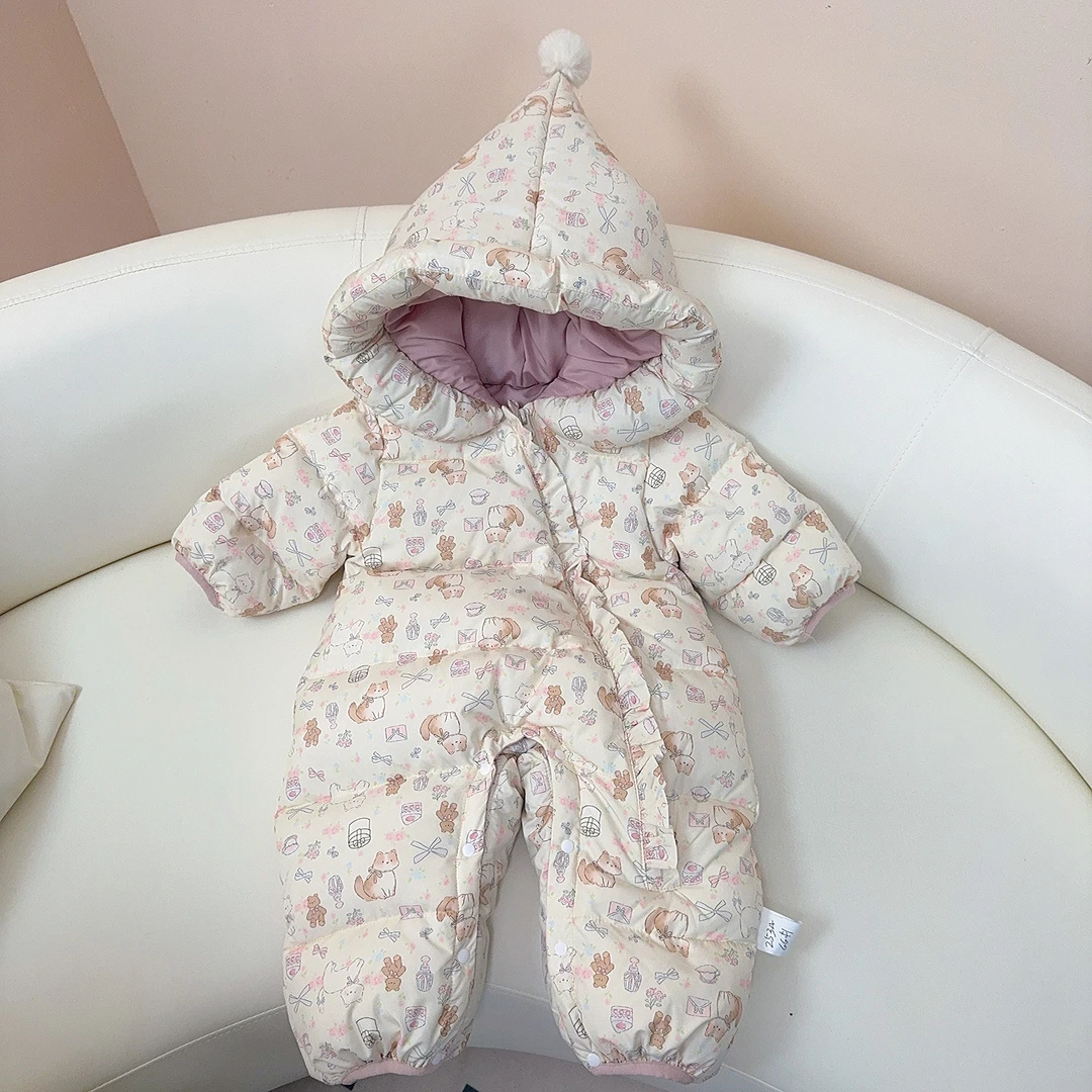 冬季新款婴幼儿爬服连体衣时尚穿搭保暖时尚连体衣爬服哈衣儿童