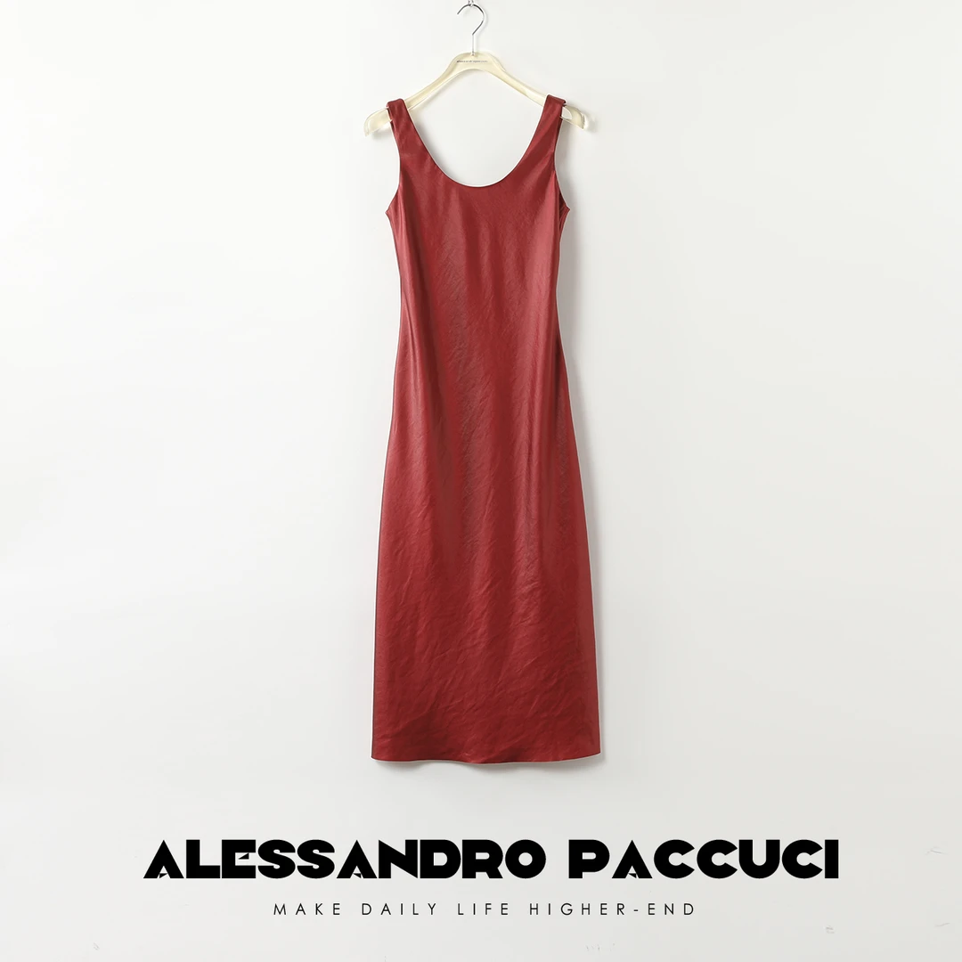 AP洛哥42064LL【黑标系列】日本进口三醋酯无袖背心连衣裙夏