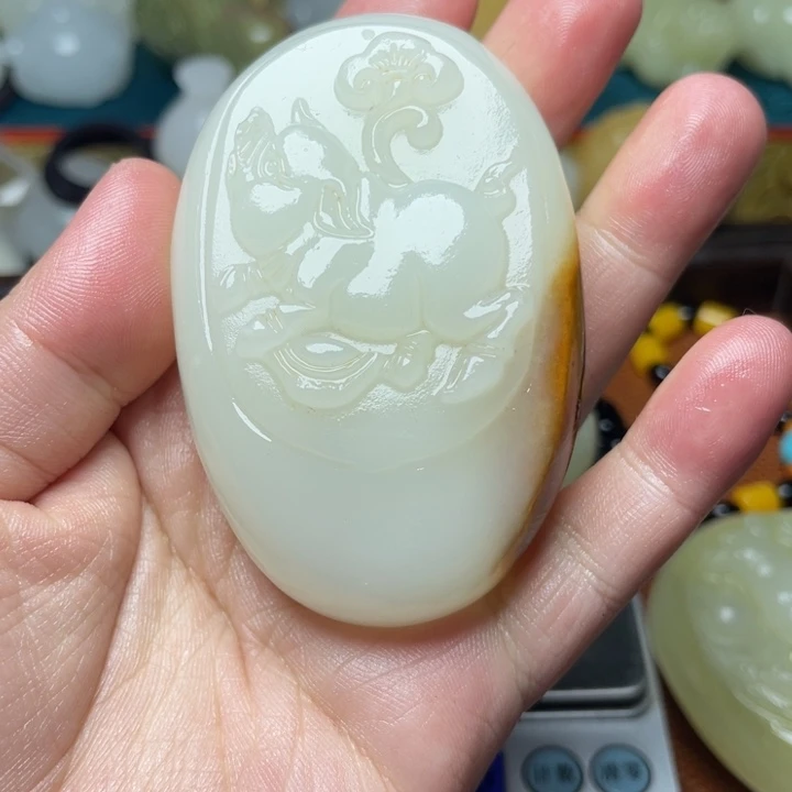 爱***游石材天然方解石手把件不退换