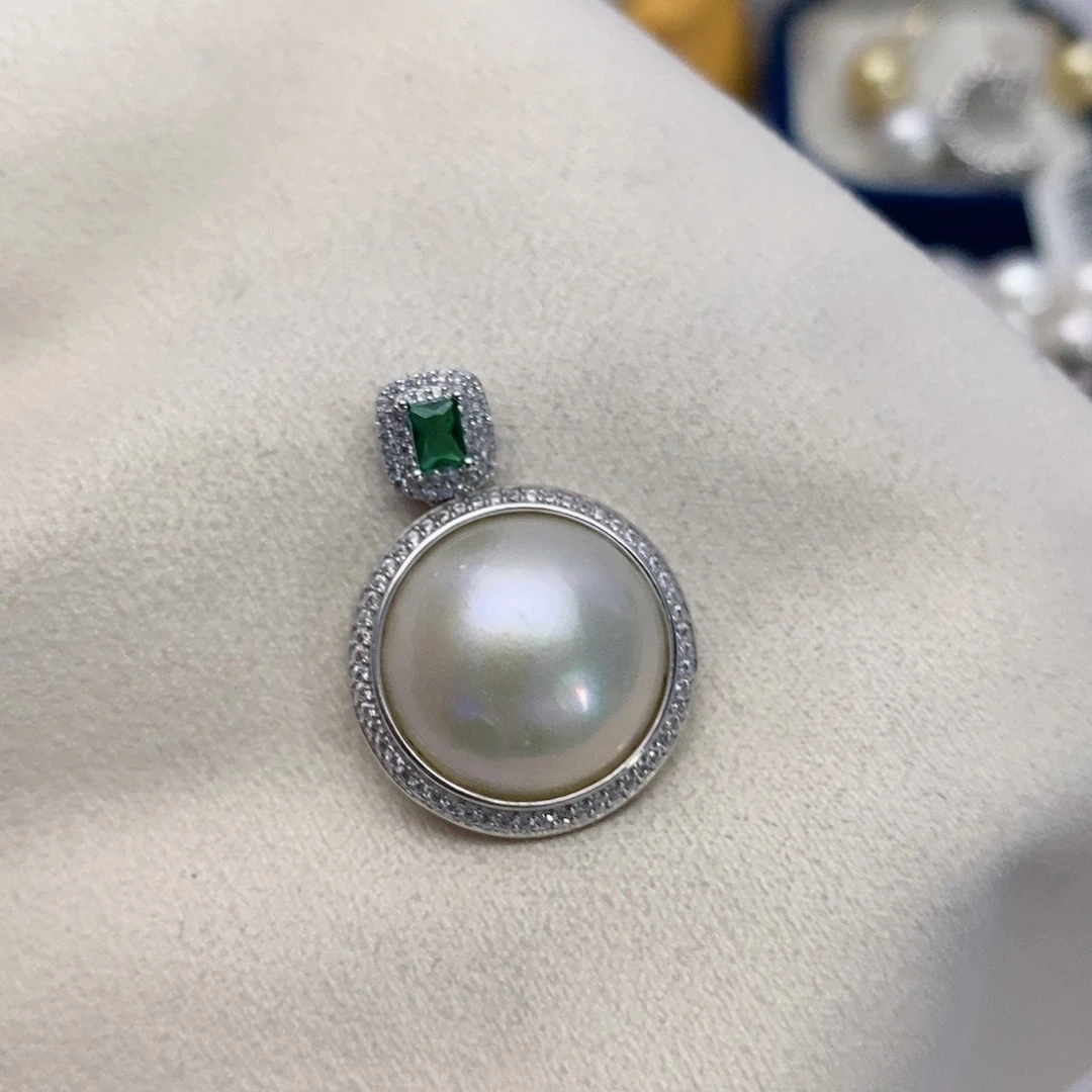 【闪购商品】拼合珍珠（马贝珠）颈饰银S925镶嵌18