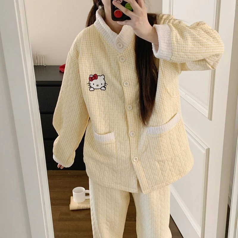 秋冬厚款月子服产后空气棉加厚棉保暖产妇孕妇睡衣女哺乳装怀孕期