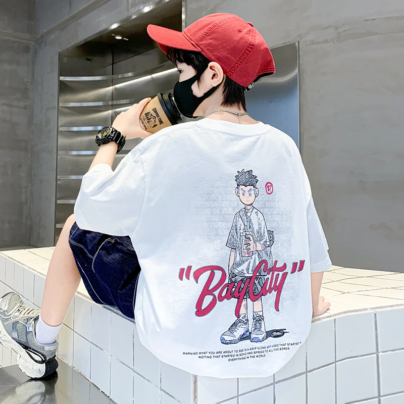 男童夏季短袖T恤2025新款中大儿童男孩夏装上衣痞帅薄款洋气潮牌t