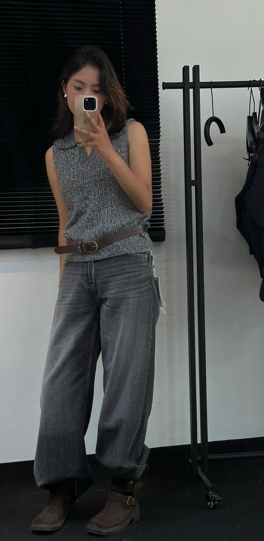 【DROMA】气质慵懒风休闲简约立体显瘦上身更有个性阔腿裤牛仔裤