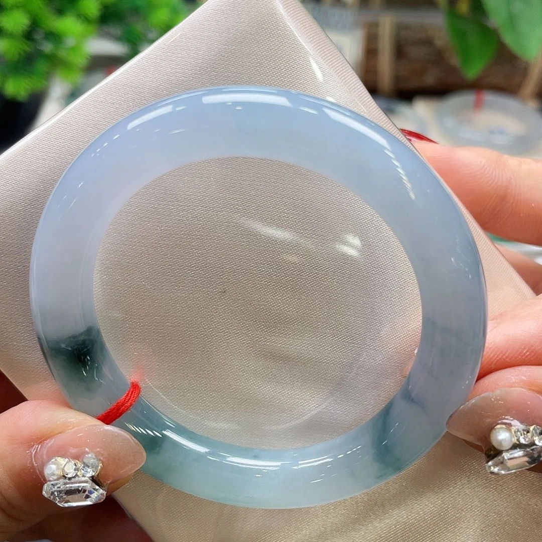 未镶嵌手镯翡翠23号幻彩飘花52.4圈