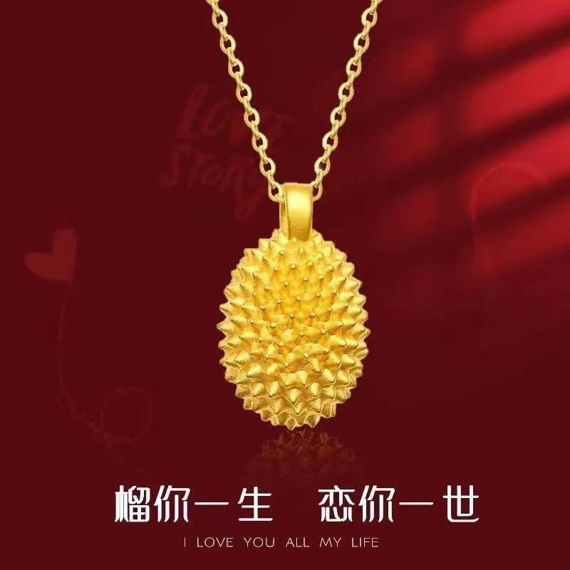 合金项链 简约百搭榴莲吊坠  时尚女士精美