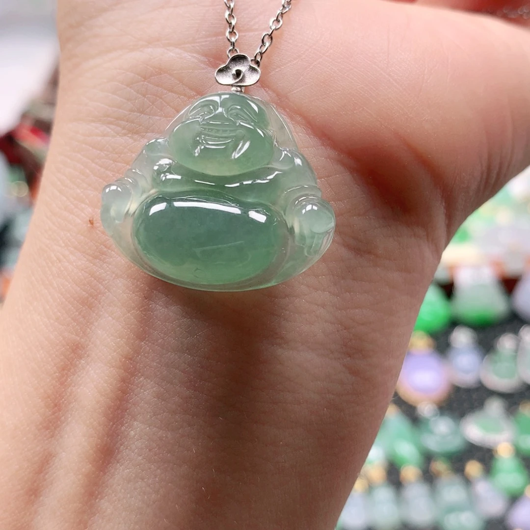 吊坠(不含链)18K金镶嵌翡翠