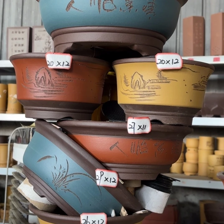 紫砂花盆100-6。