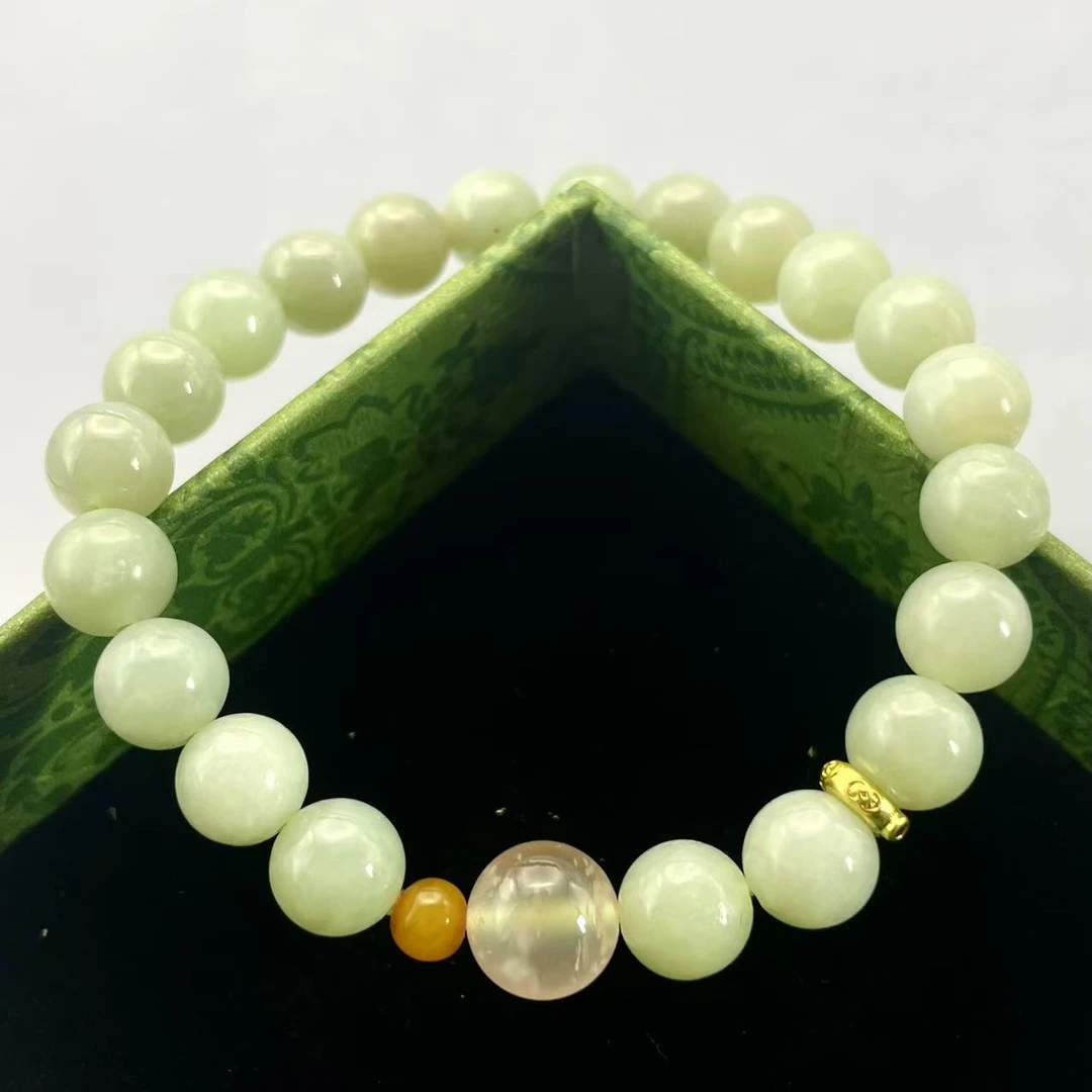 H51和田玉手链气质国风时尚新中式轻奢百搭单圈玉手串