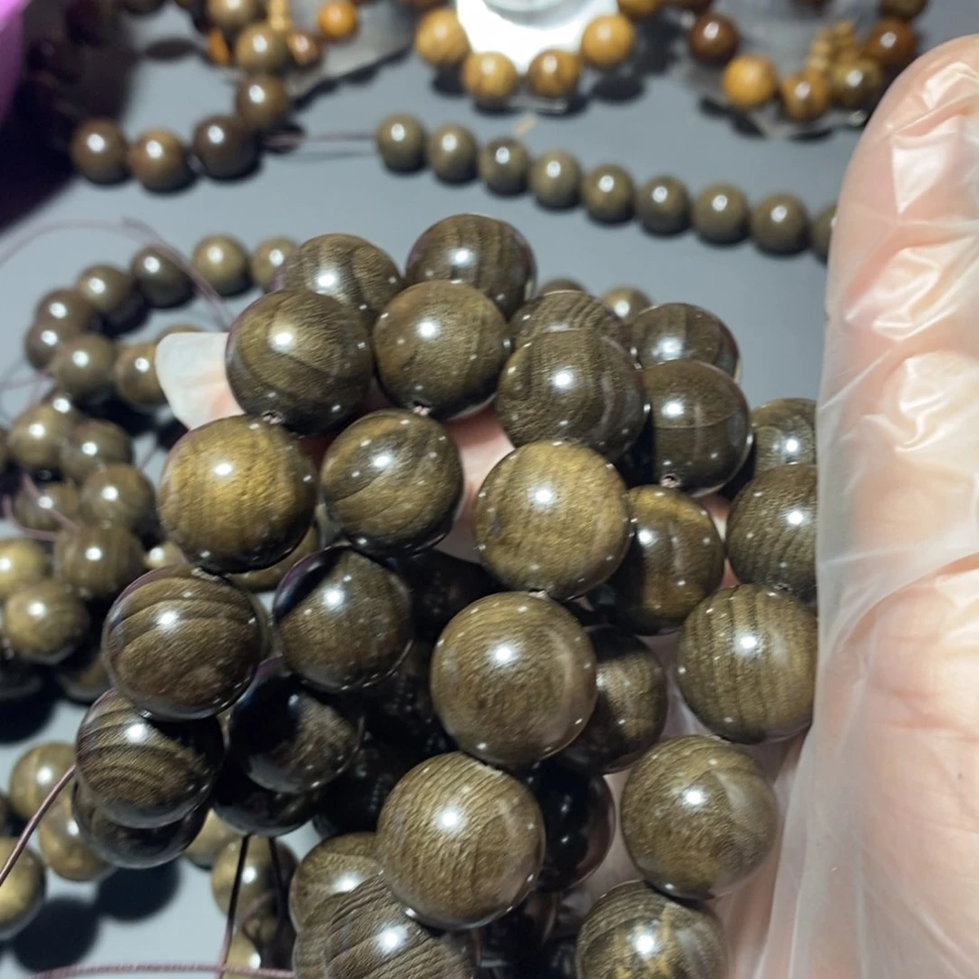 金丝楠牛***油小叶沉陈1.8手串5条