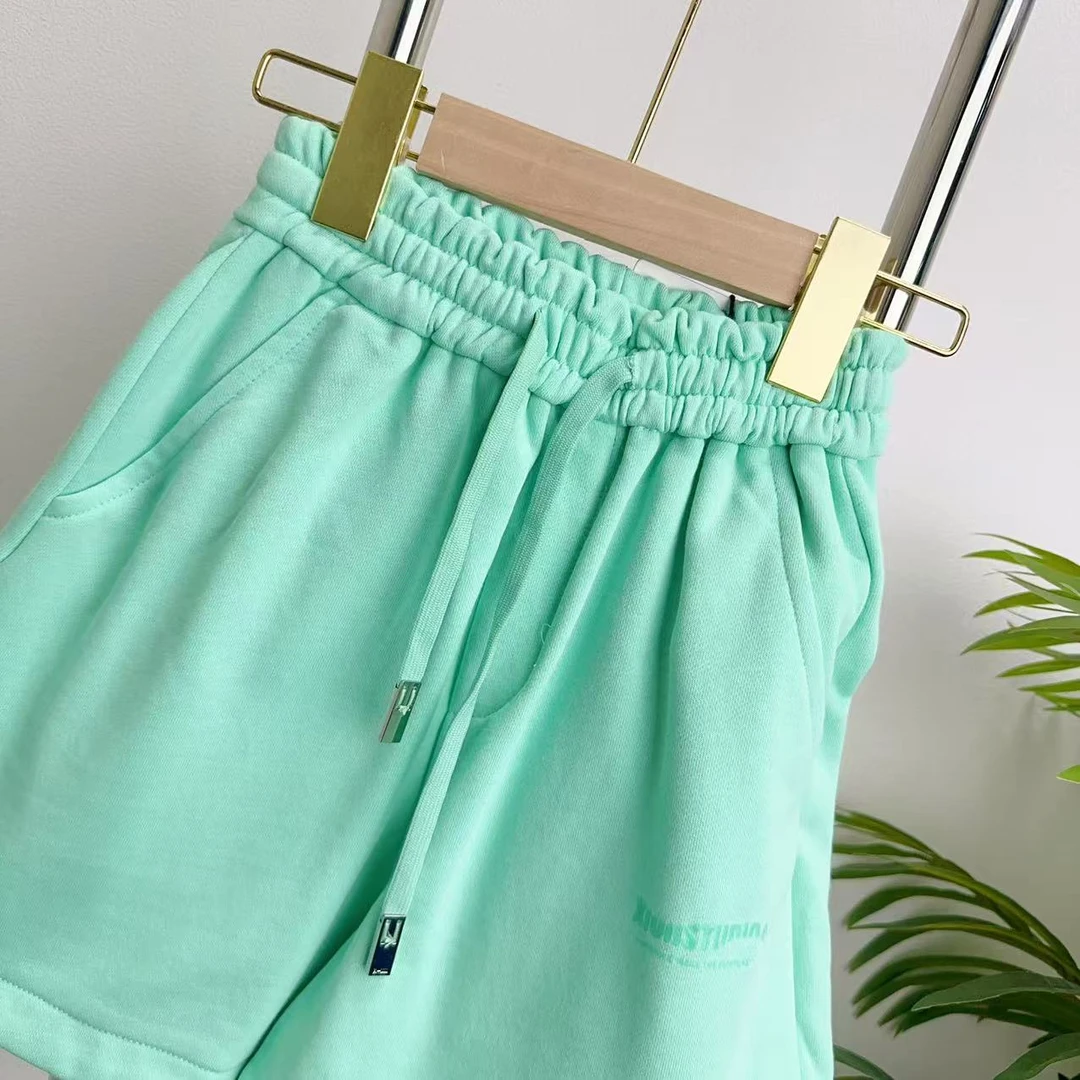 【B662】绿色针织中裤B2-4