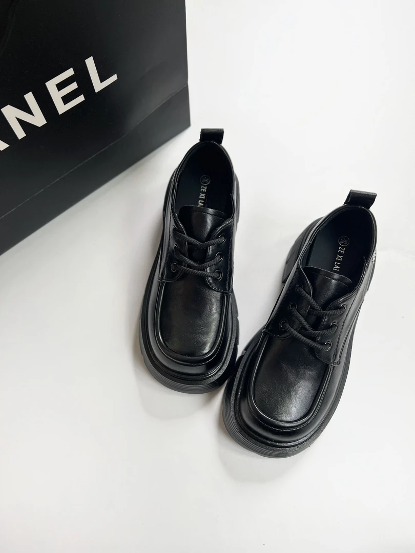 【大小姐】厚底系带乐福鞋英伦风小皮鞋2017-39时尚百搭雅丹软底