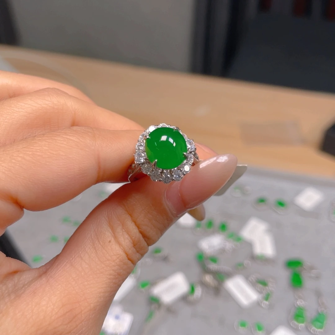 草***姐翡翠银S925镶嵌挂件