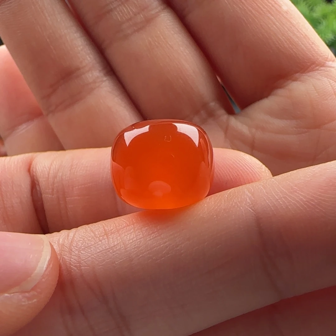 南红玛瑙未镶嵌隔珠：13.9x11.8冰橘
