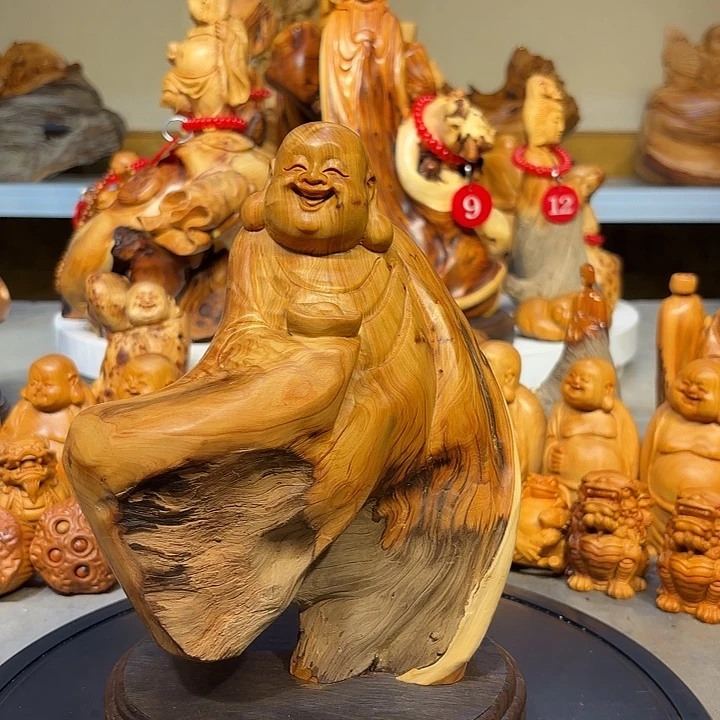 柏木太行崖柏弥勒佛