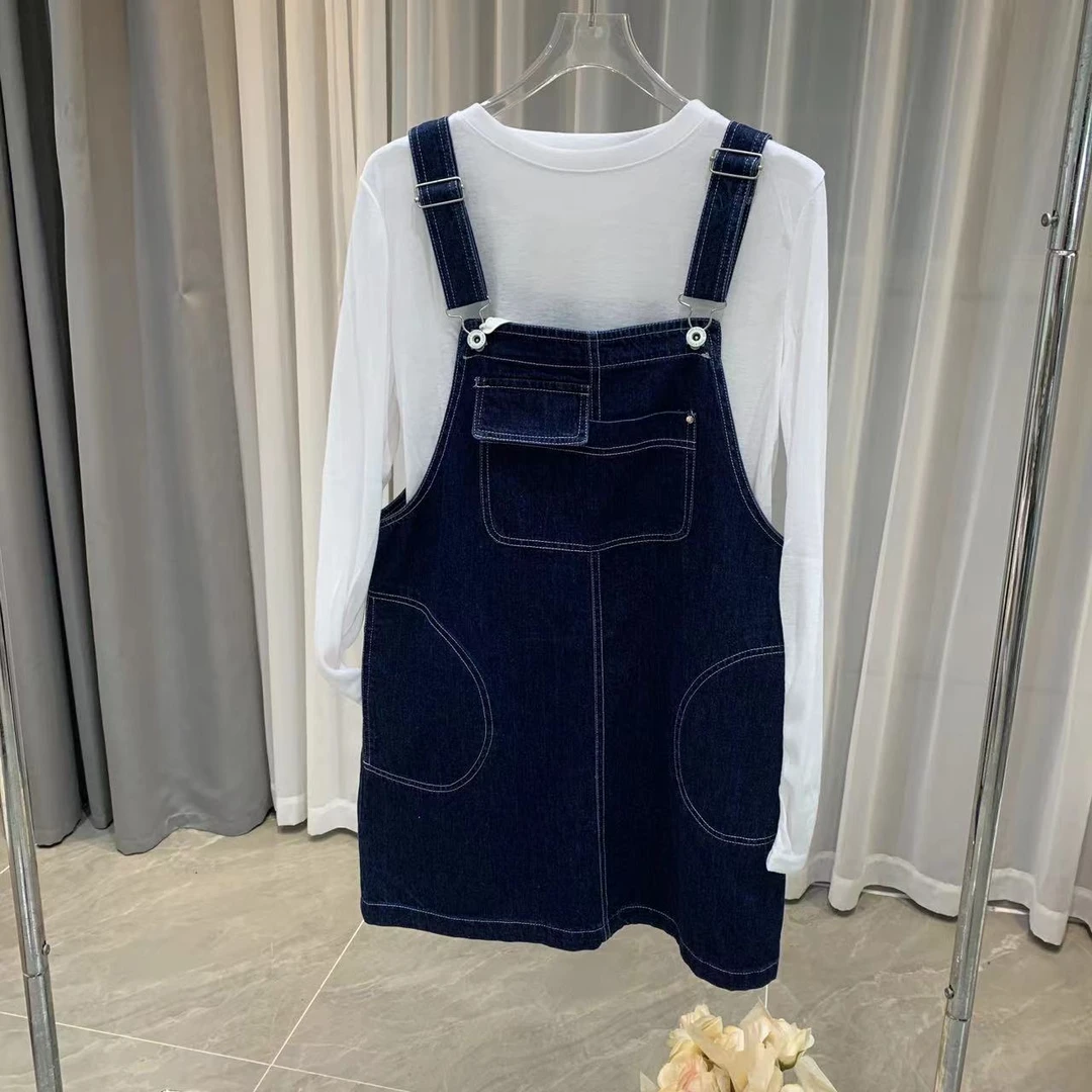Z.X 复古水洗工装牛仔背带裙套装 1363（C3）