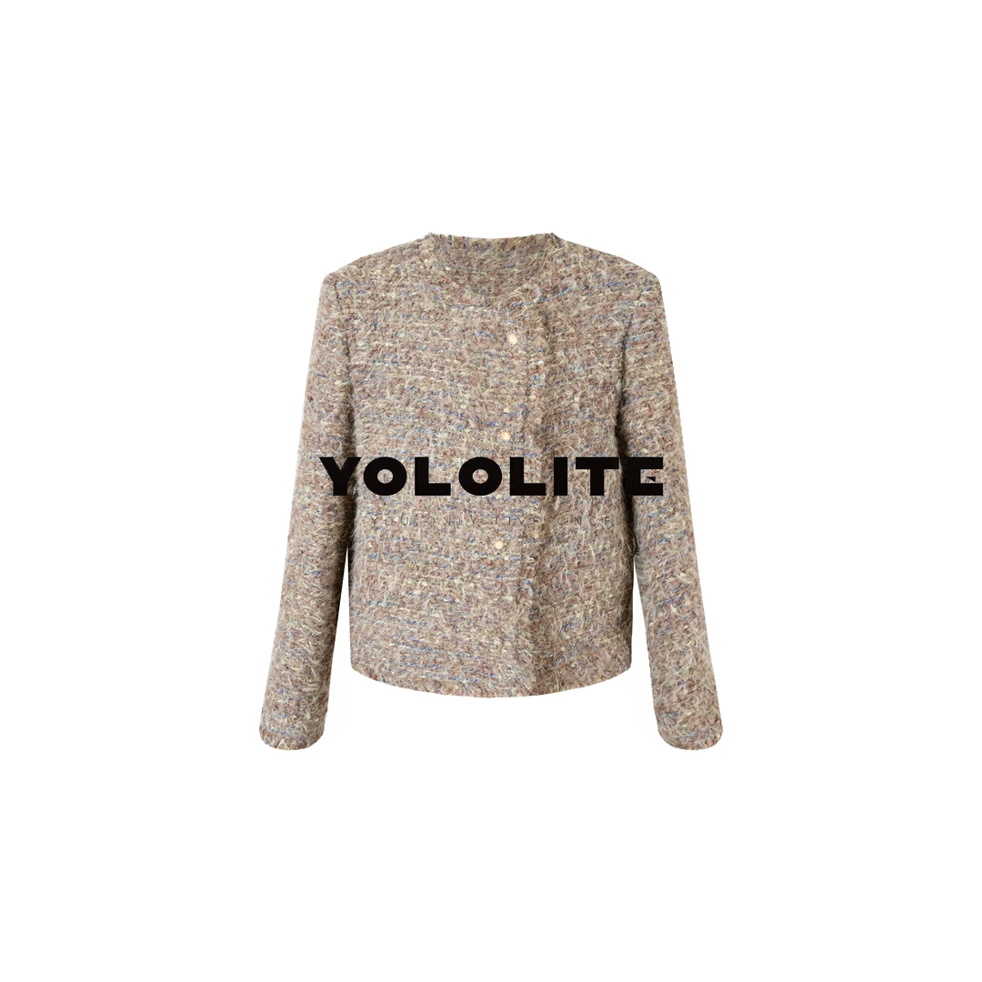 YOLOLITE【织梦】3371秋季新款气质高知法式小香风粗花呢外套