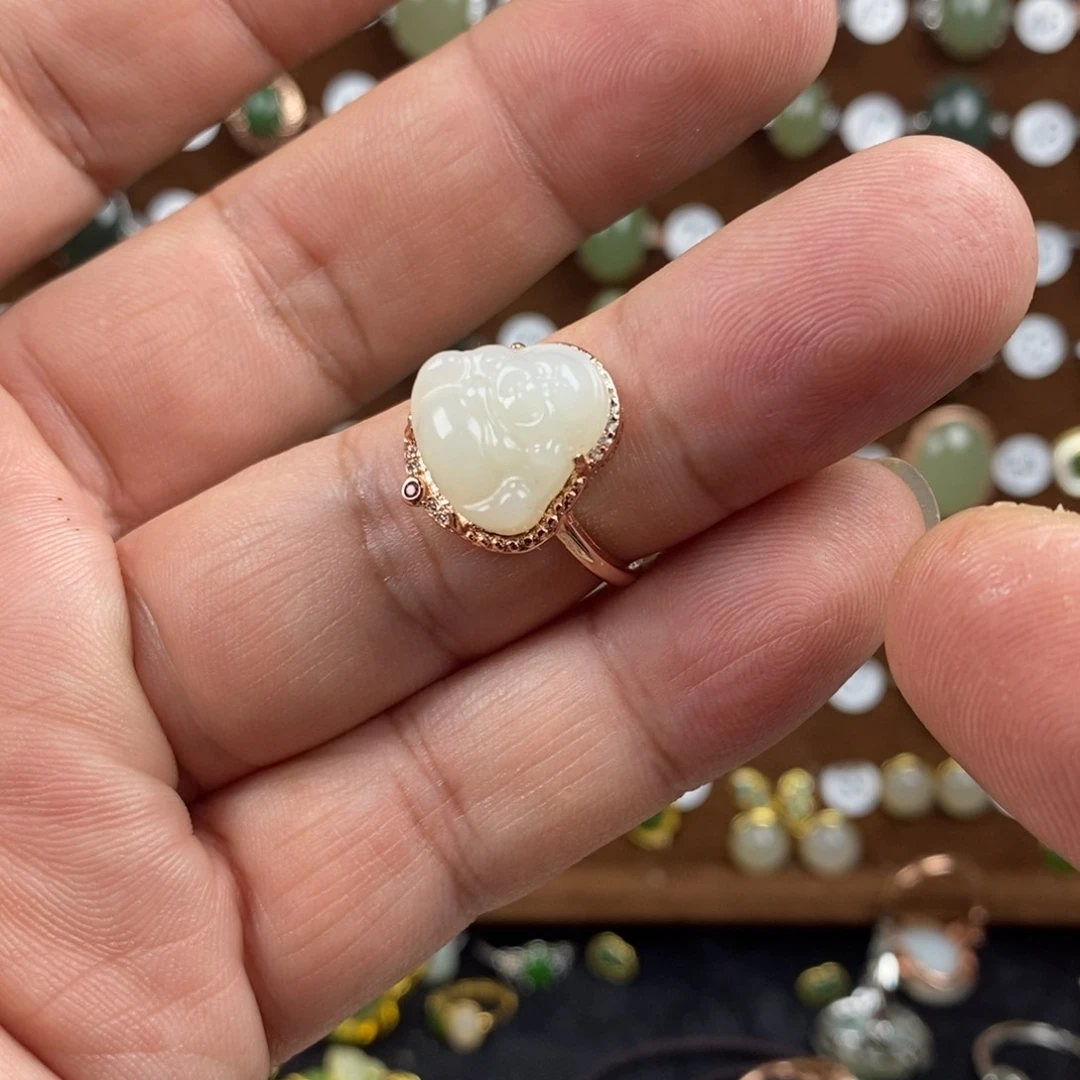 和田玉（白玉）戒指合金