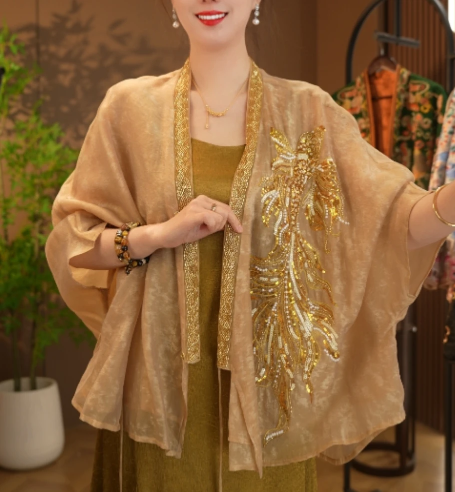 【金鲤】新款国风新中式绣珠宽松上衣2024B4584 雨竹