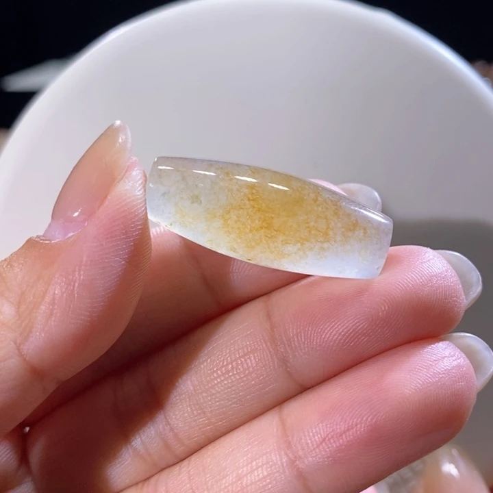 翡翠未镶嵌吊坠(不含链)翡翠冰飘黄橄榄珠