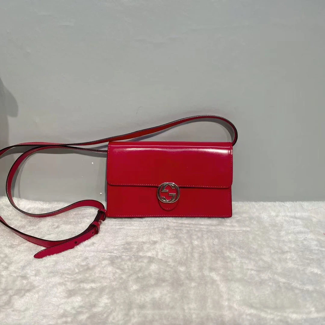 95新 GUCCI/古驰 二手正品 古驰双G斜跨包