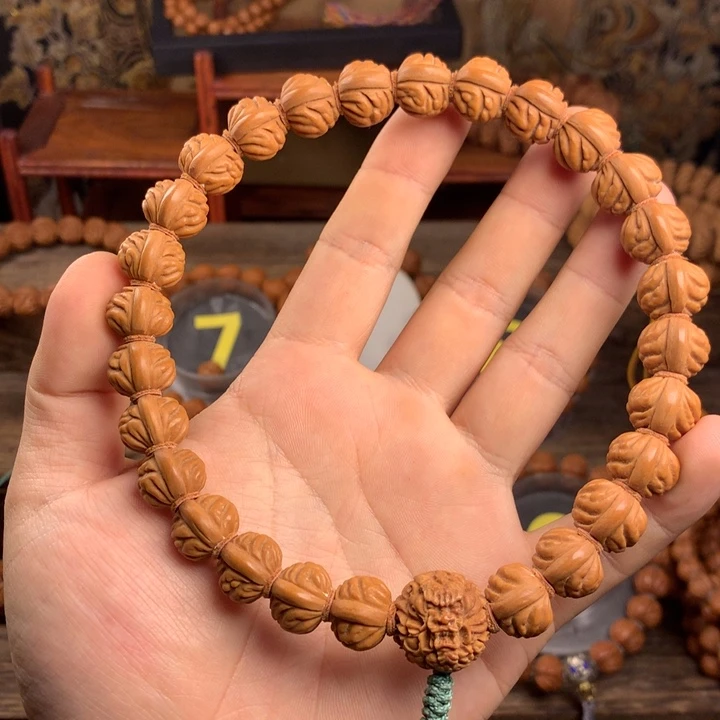 桃核吊坠14金蝉龙头手持