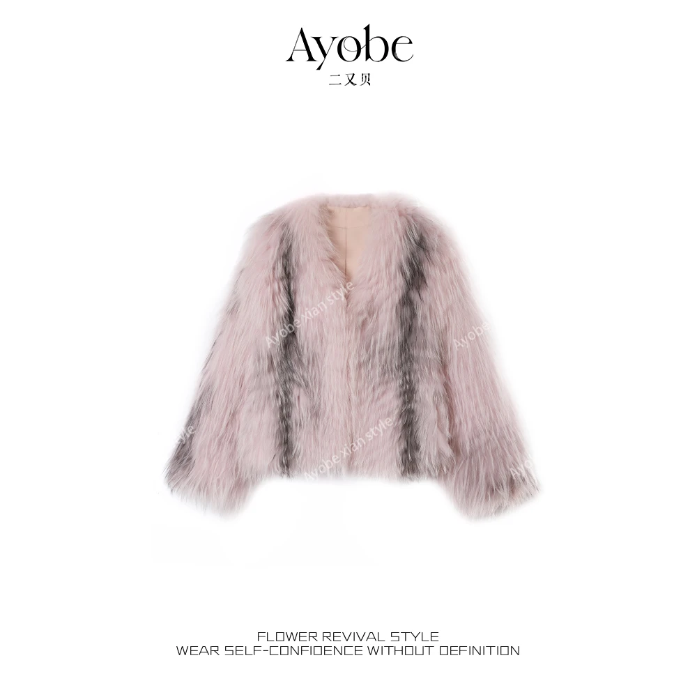 AYOBE小贤/芬兰佳人  进口大理石狐气质狐狸毛名媛千金短外套