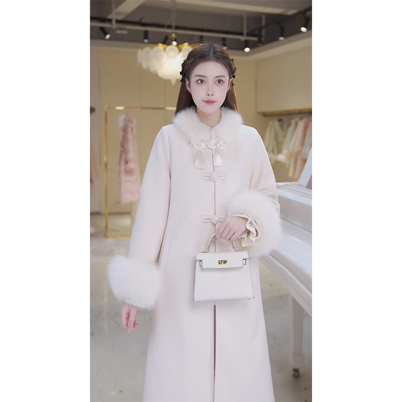 【玲珑流苏】【北栀】新中式流苏盘扣国风羽绒大衣811227