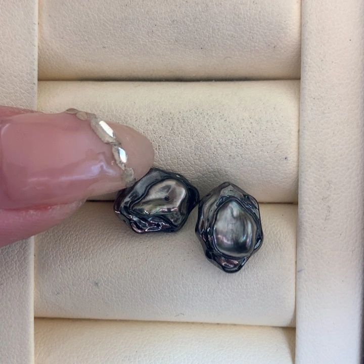 银S925镶嵌耳饰海水珍珠