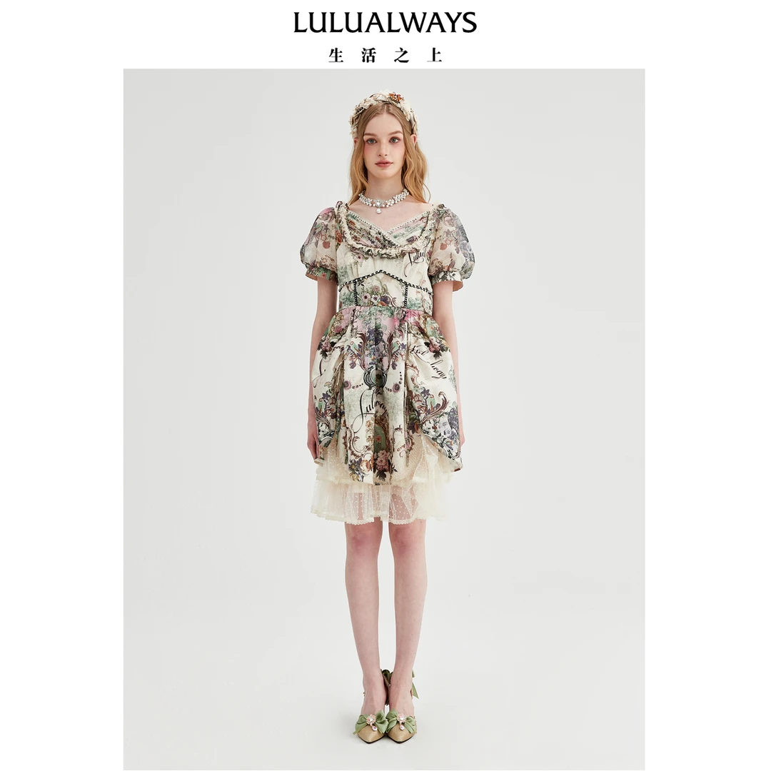 LULUALWAYS【商场同款】25夏季新款法式氛围感优雅气质显瘦连衣裙