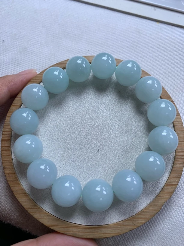 天然翡翠缅甸料细糯种手串