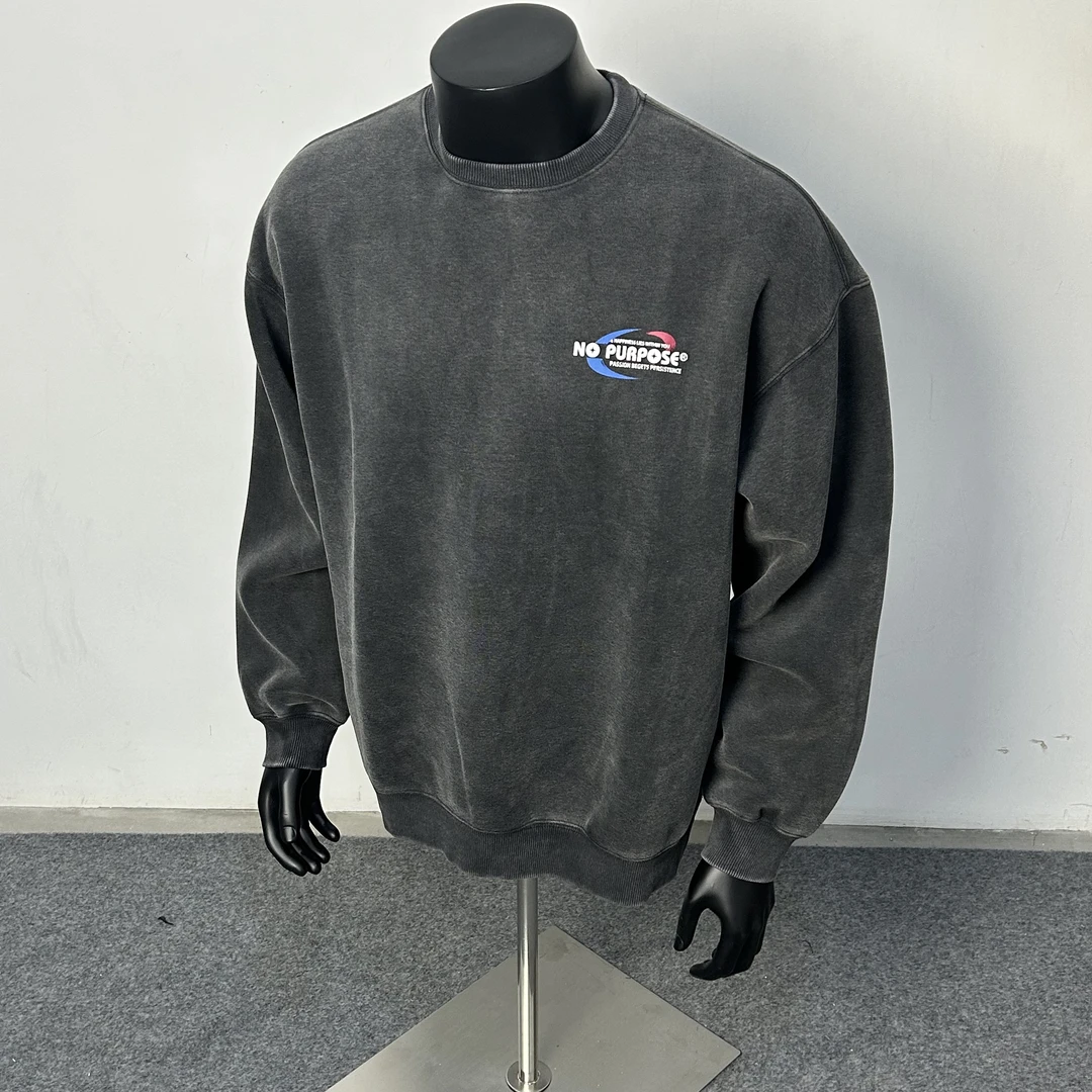 印花复古做旧卫衣 WY667