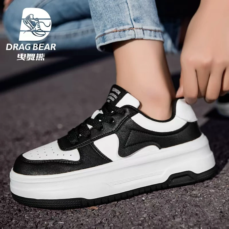 曳舞春季秋冬时尚透气厚底常规高帮鞋ins通用修面皮春秋百搭休闲