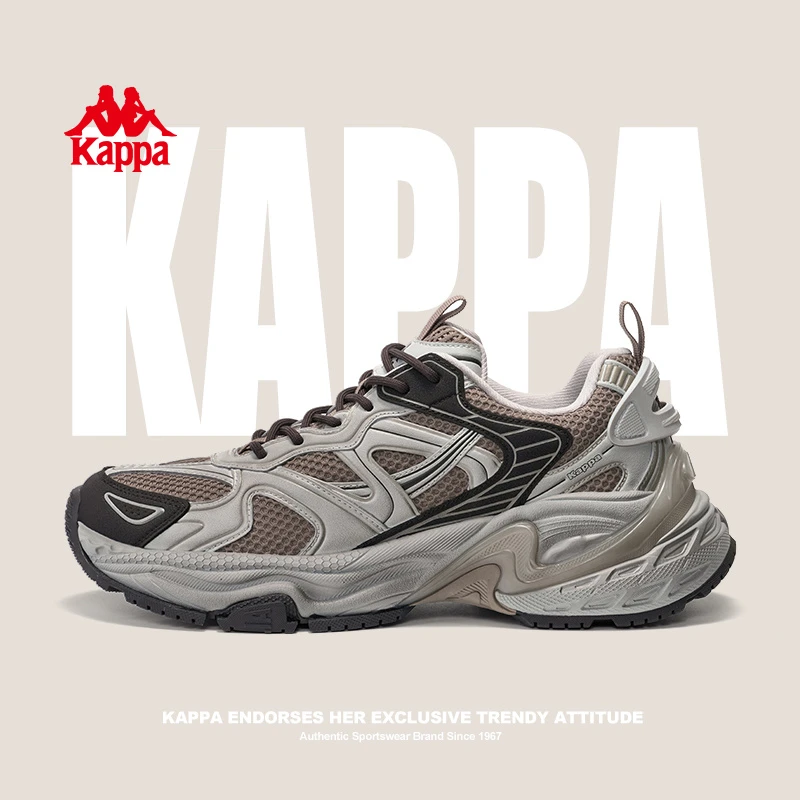 Kappa/卡帕【逐风二代】老爹鞋背靠背秋季百搭潮流厚底情侣跑鞋02CJ
