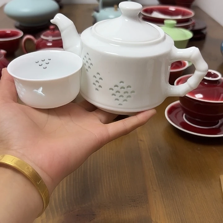 摆件景德镇高温陶瓷茶壶
