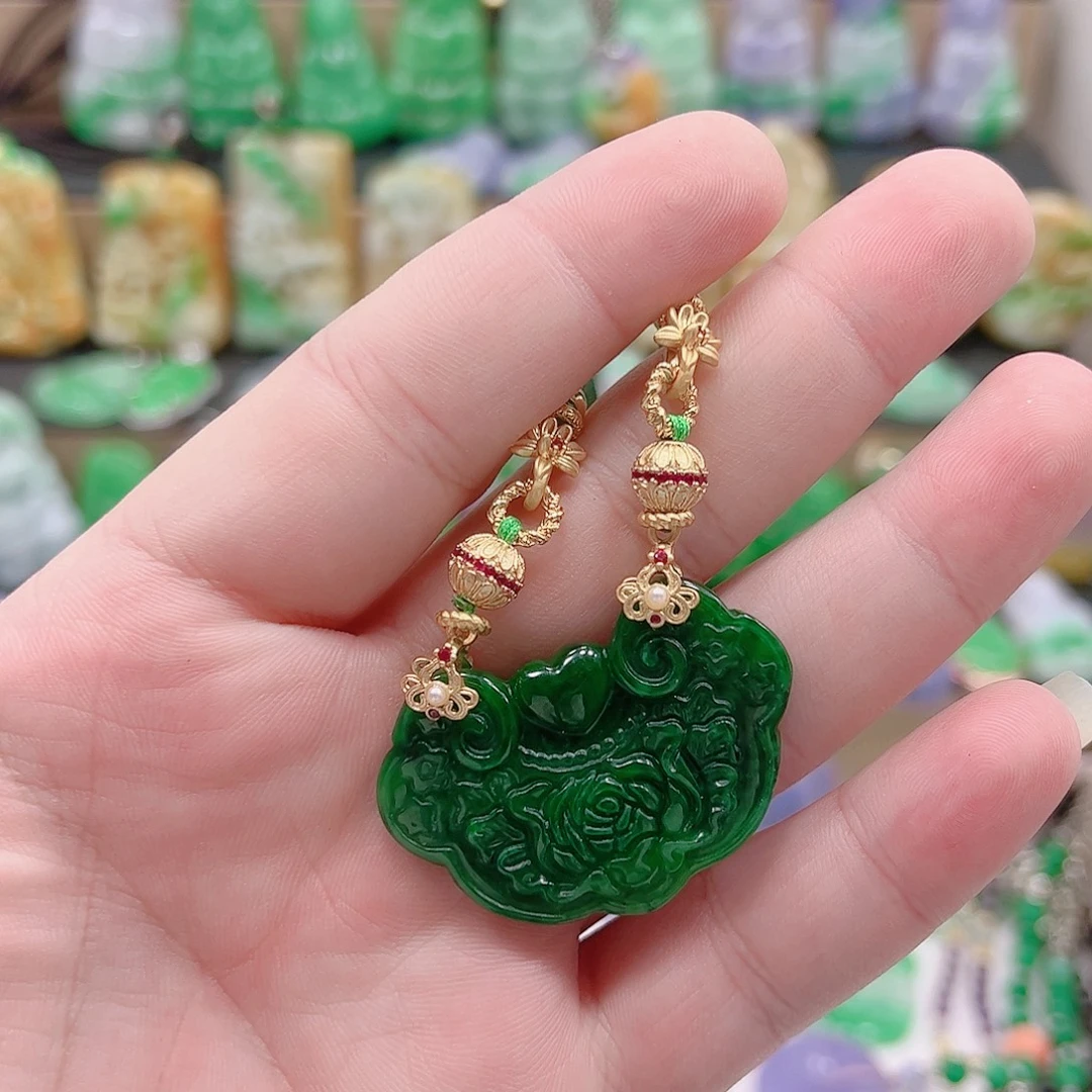 翡翠银S925镶嵌吊坠(赠链)