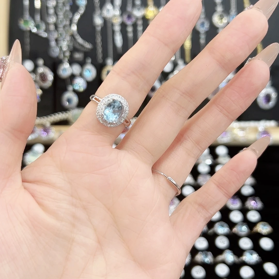 紫晶戒指银S925镶嵌天然