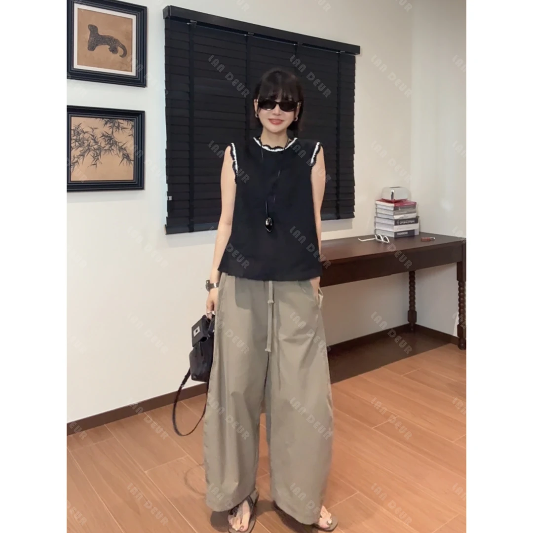 【夏日巴洛克】腔调感气球裤极简松弛感时尚休闲气质薄款显瘦裤子女