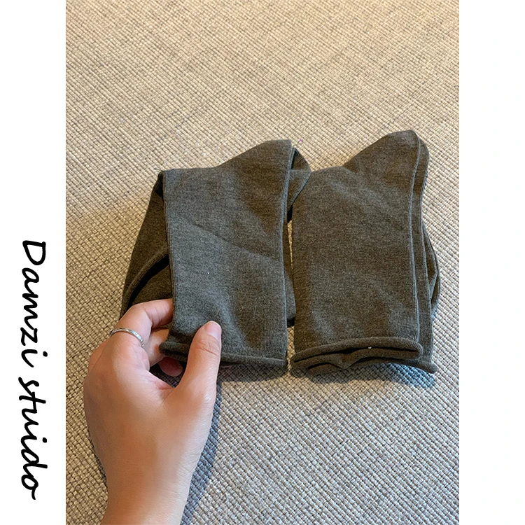 DA麦子“美拉德袜子”混棉卷边袜子女 MZ2574美拉德袜