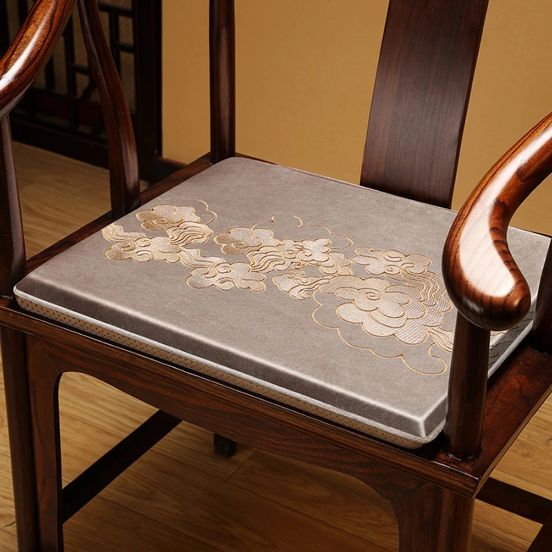 绒布中式红木椅子防滑坐垫适用圈椅餐椅太师椅茶椅椅子坐垫餐椅垫