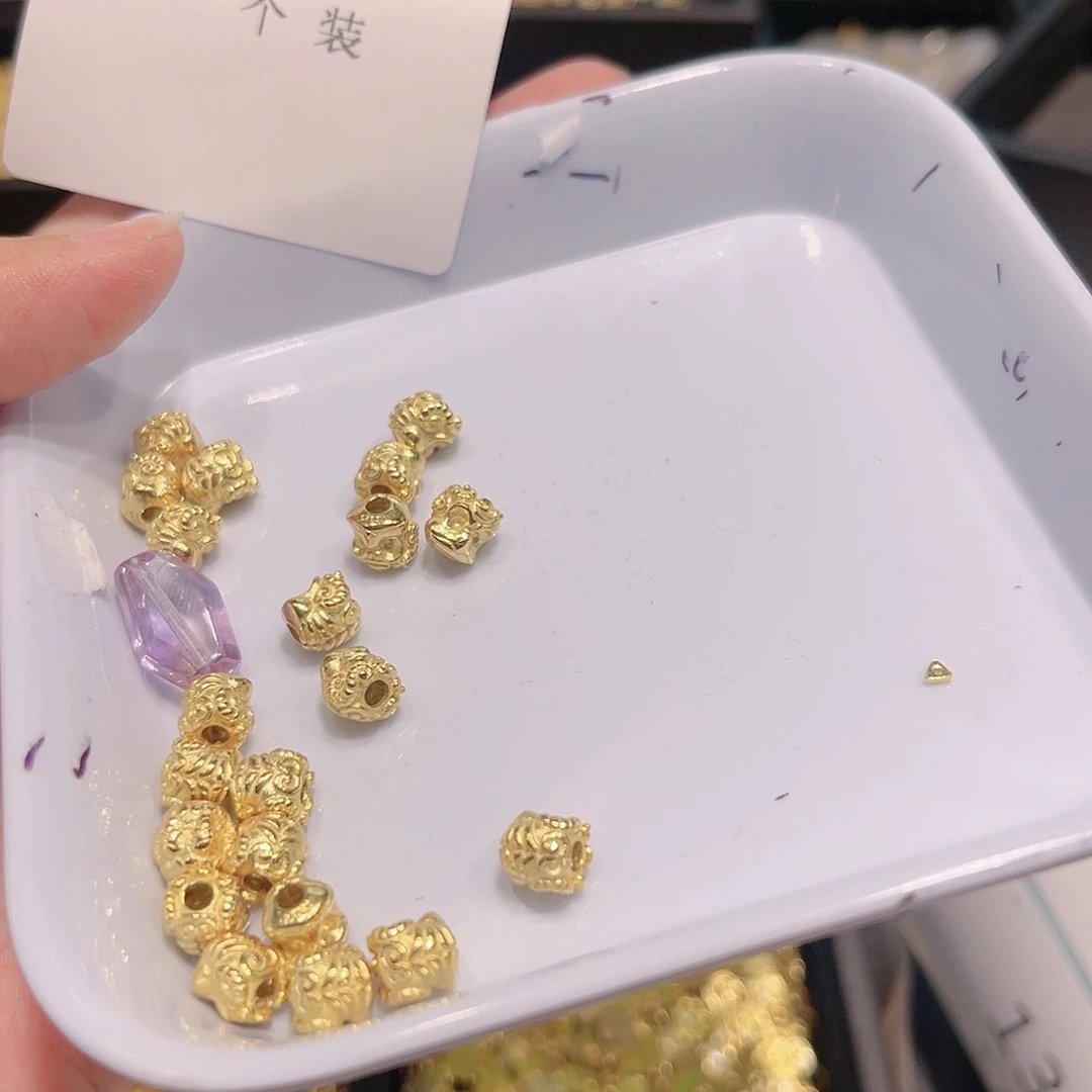 水晶珠宝半成品银S925镀金镶嵌134