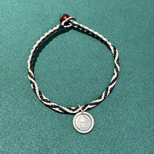 925银布艺手链 黄先生九眼黑白金刚结（拉萨开直发）