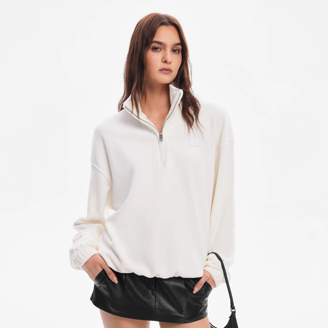 CALLED BACK新款纯色宽松户外百搭休闲运动立领摇粒绒外套112701