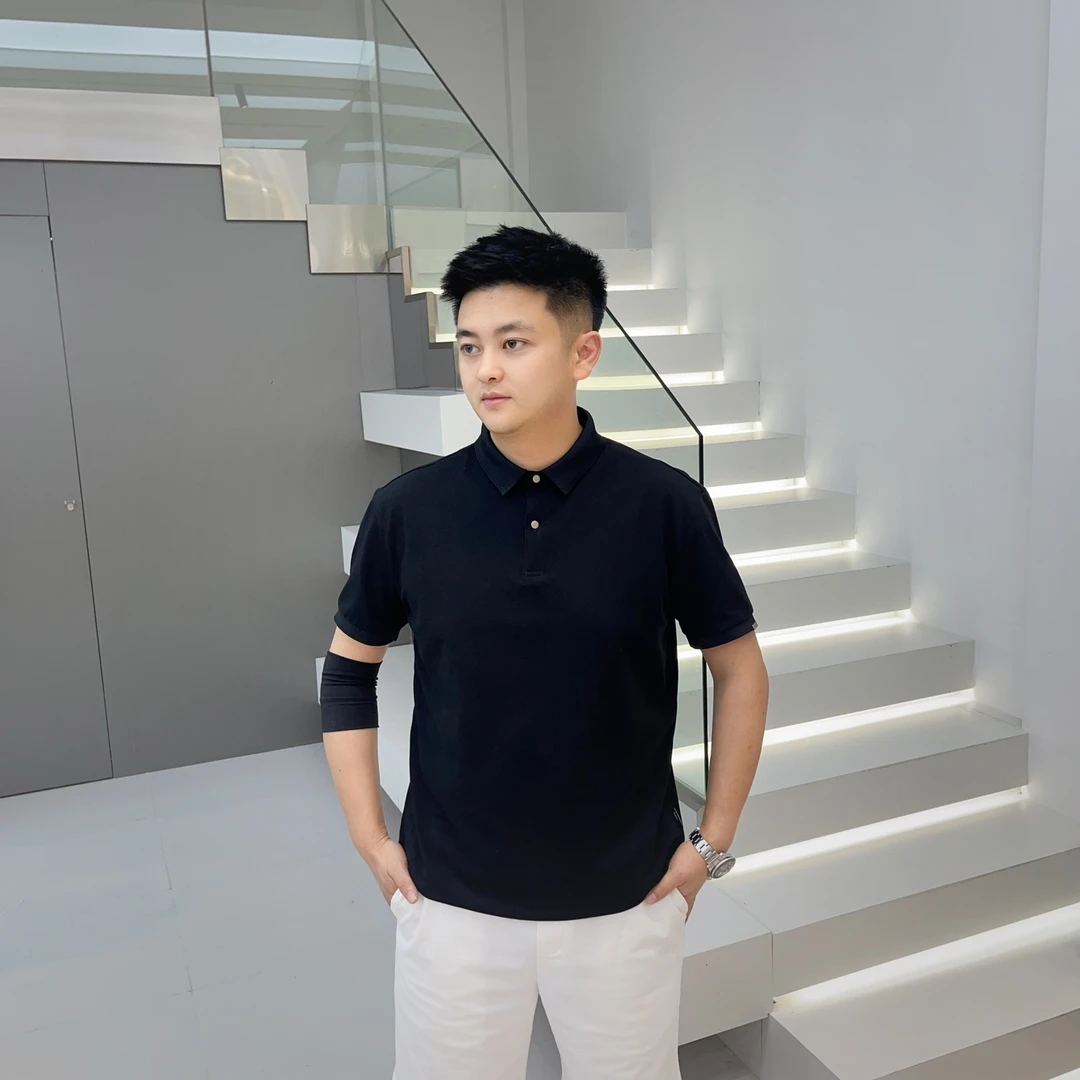 夏季短袖丝光珠地纯色Polo衫休闲通勤商务男装polo简约2502