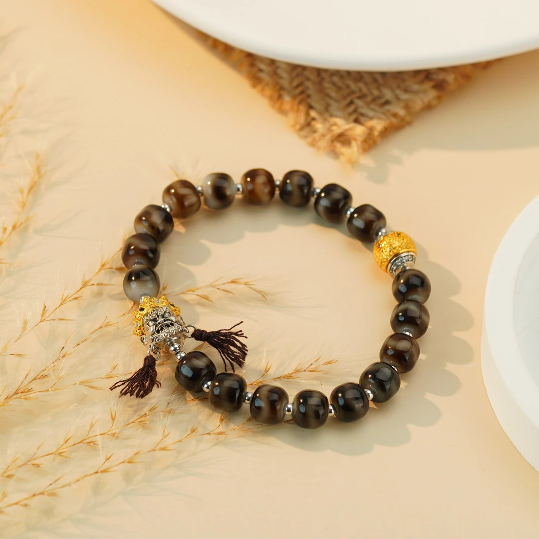 925银手链 【琪钰】明镜 大黑天 牙珠手串