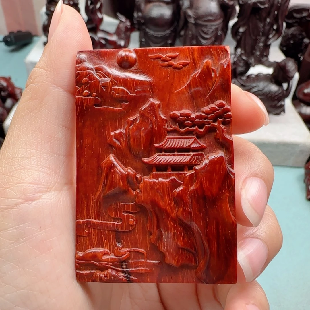 小叶紫檀把件山水牌