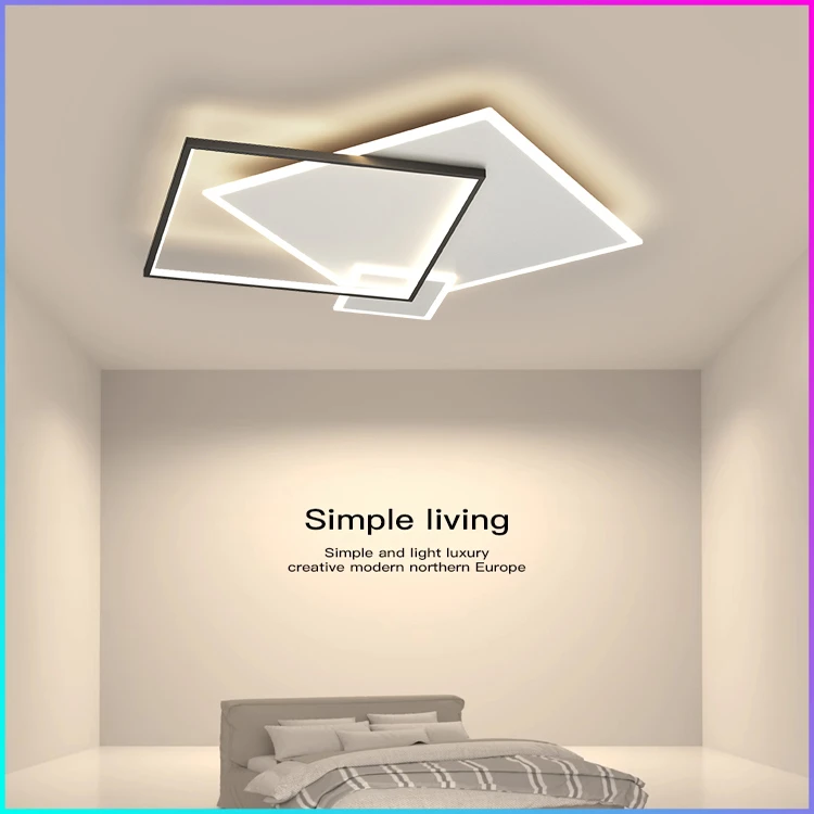 主卧室灯 led吸顶灯2025年新款房间简约现代浪漫北欧创意方形灯具