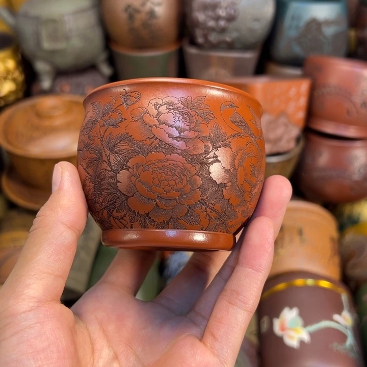 紫砂茶杯宜兴紫砂杯子