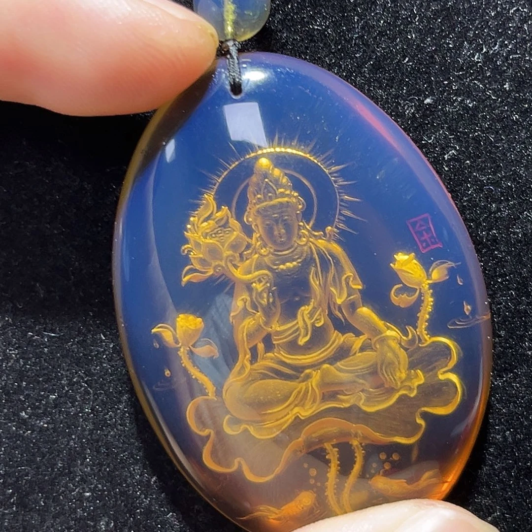 蓝珀未镶嵌珠宝奇石531大势至菩萨